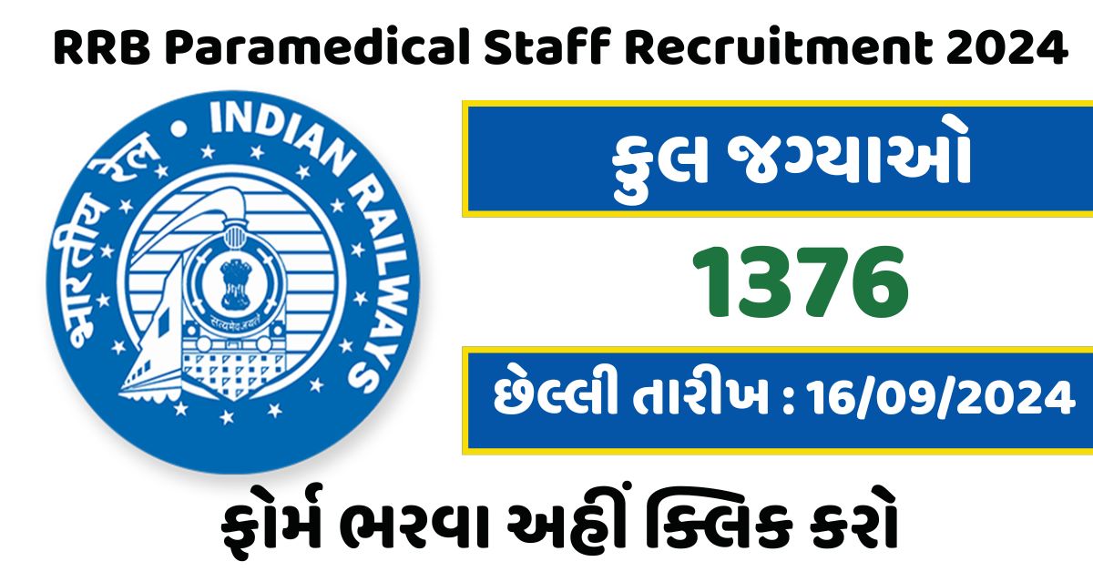 RRB Paramedical Staff Recruitment 2024