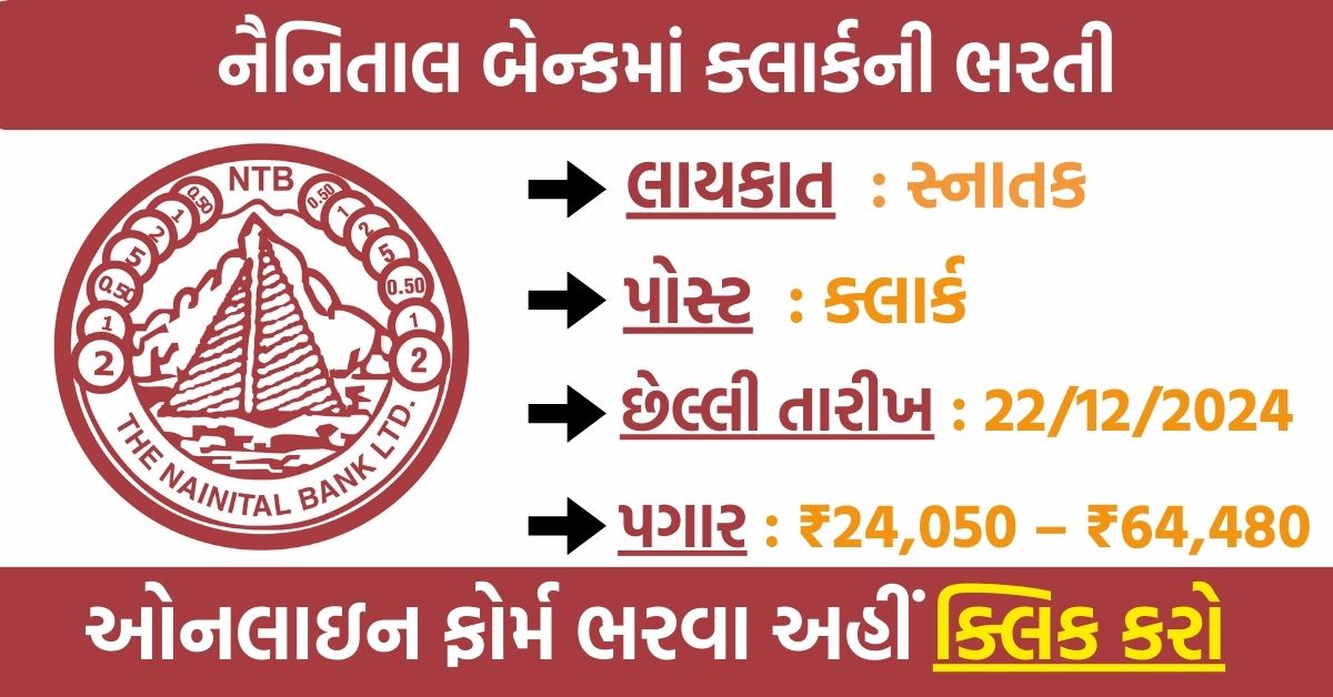 Nainital Bank Clerk Post 2024