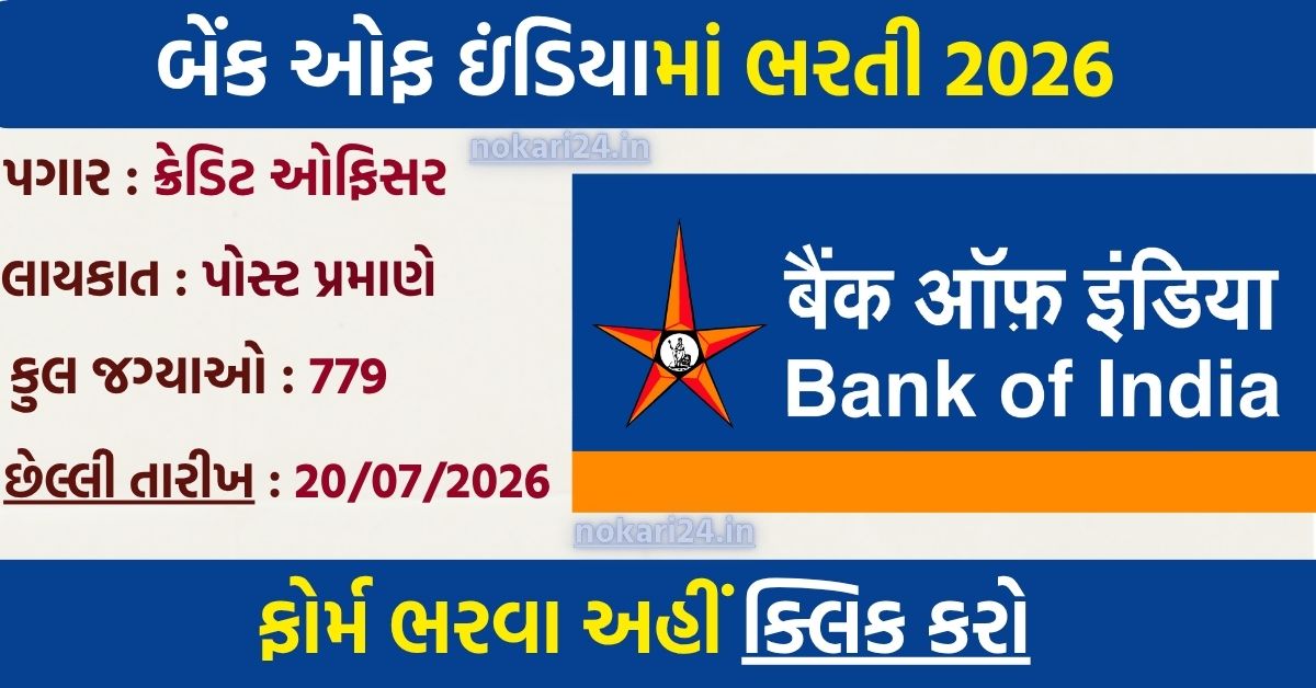BOI Credit Officer Recruitment 2026: 779 पदों पर ऑनलाइन आवेदन शुरू
