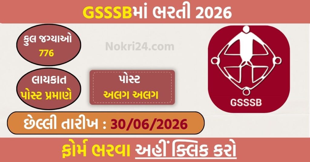 GSSSB Recruitment 2026: Vacancy Increased to 776 Posts, Online Form Reopened