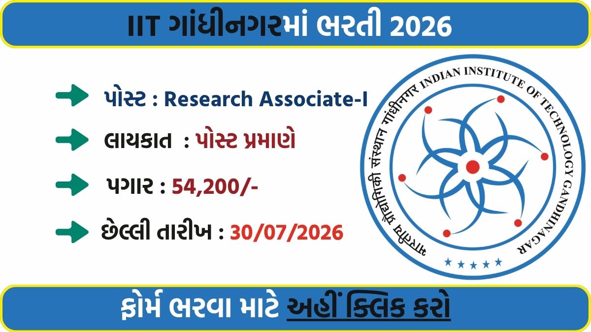 IIT Gandhinagar Research Associate Recruitment 2026: ₹54,200 सैलरी, Ph.D. उम्मीदवारों के लिए आवेदन का मौका