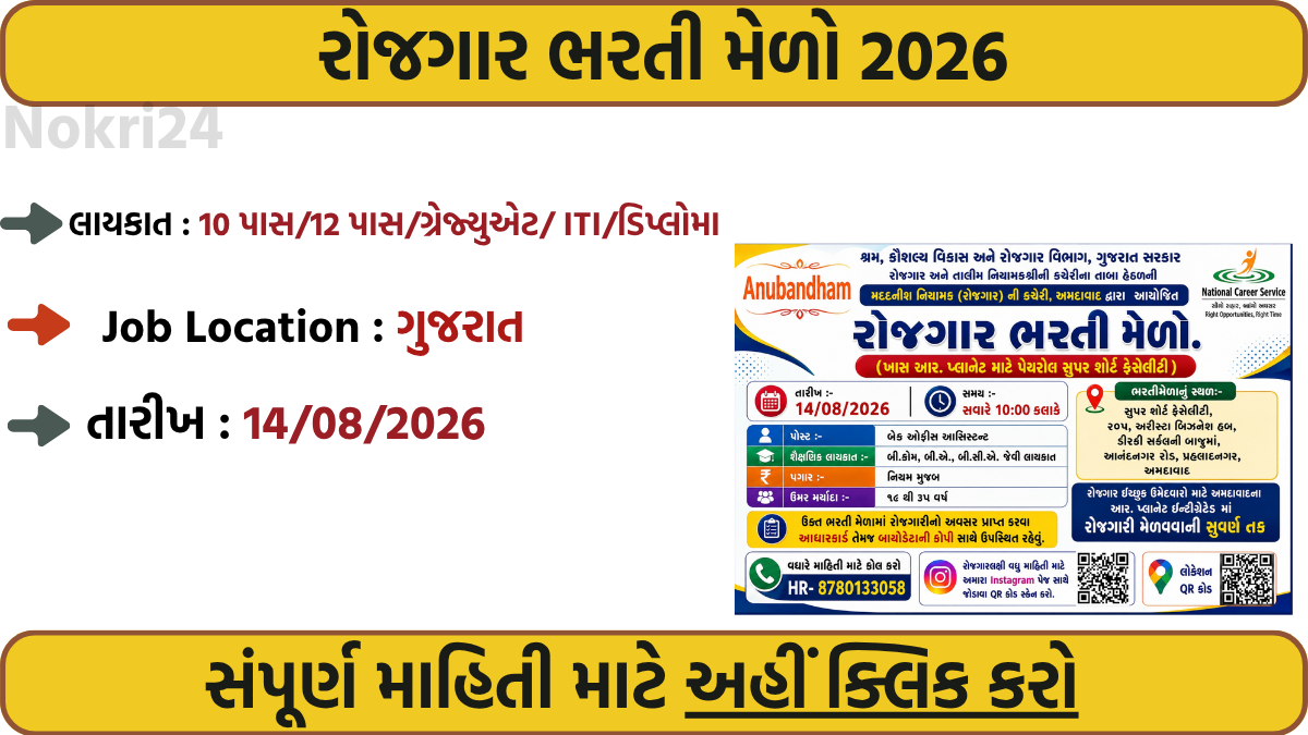 Rozgaar Bharti Melo 2026: 9वीं पास से BE तक उम्मीदवारों के लिए नौकरी का मौका
