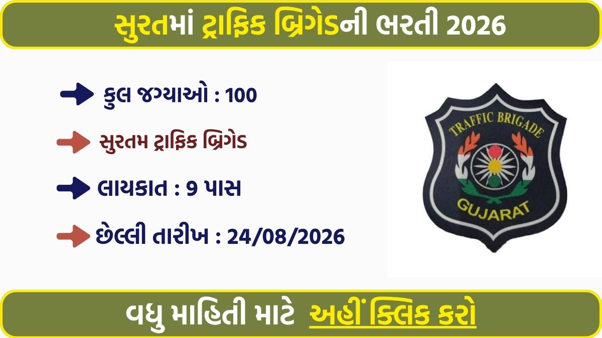 Surat Rural Traffic Brigade Recruitment 2026: 100 Honorary Volunteer Posts